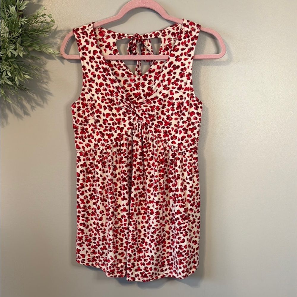 NWOT Isabel Maternity Red Floral Sleeveless Top Size Small